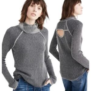 ABERCROMBIE Ribbed Turtleneck Sweater w/ Cutout Knit Pullover Size S